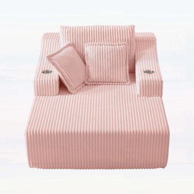 Très grande méridienne intérieure, canapé-lit rembourré 67 po avec porte-gobelets et 3 coussins pour plus de confort et de commodité