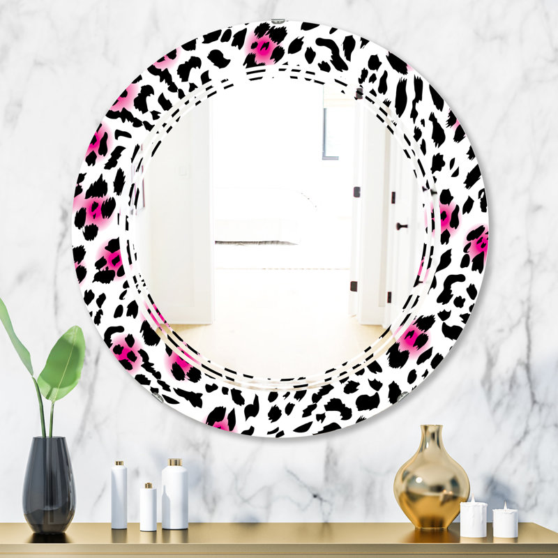 Miroir mural moderne sans cadre à motif triple c glam leopard, H 31,5 po x l po