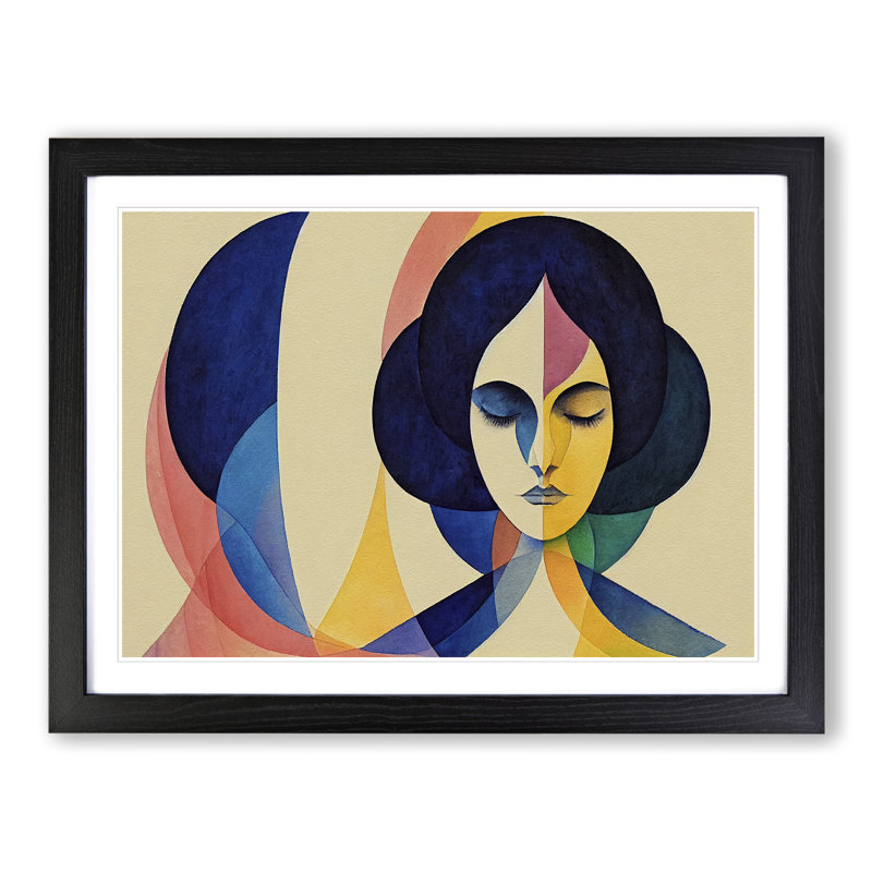 Watercolour Woman Vol.1 Abstract - Single Picture Frame Print, Black, 25cm H x 34cm W