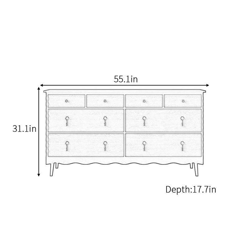 Buffet de luxe rétro français, Noir, H 31,1 po x l 55,1 po x P 17,7 po