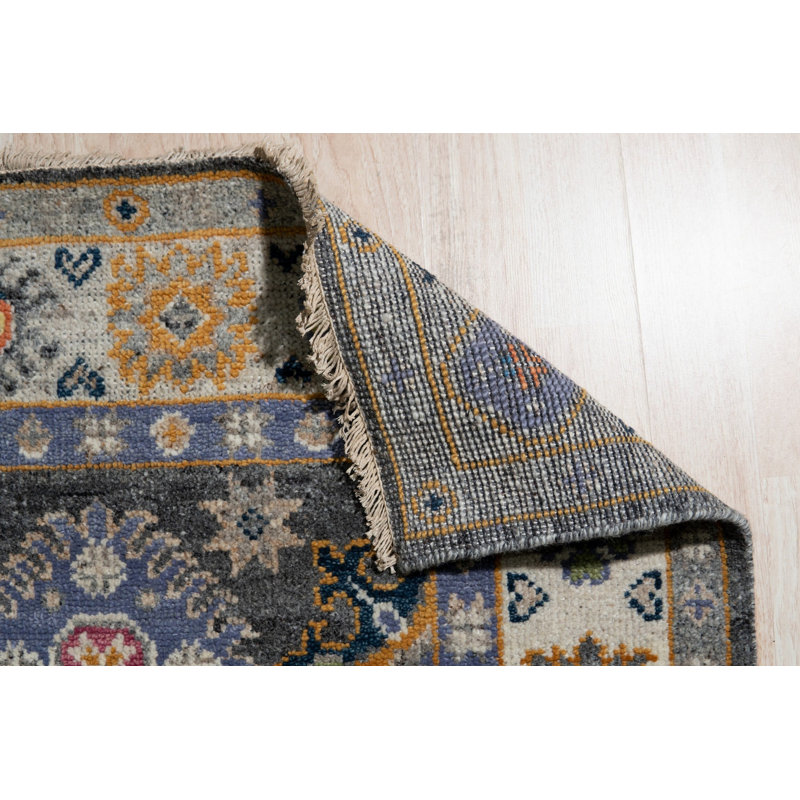 Gray Hand-Knotted Wool Floral Constellation Classic Traditional Modern Contemporary Carpet Rug, 6' x 9'