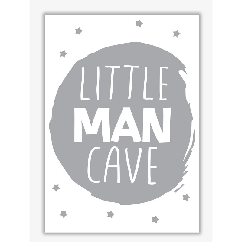 Little Man Cave Circle - Print, 30 cm H x 21 cm W x 1 cm D, No Frame