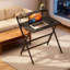 Bureau d'ordinateur compact et pliable avec tablette pour écran, parfait pour les petits espaces et les bureaux à domicile, finition noyer-1390820056-1390820053