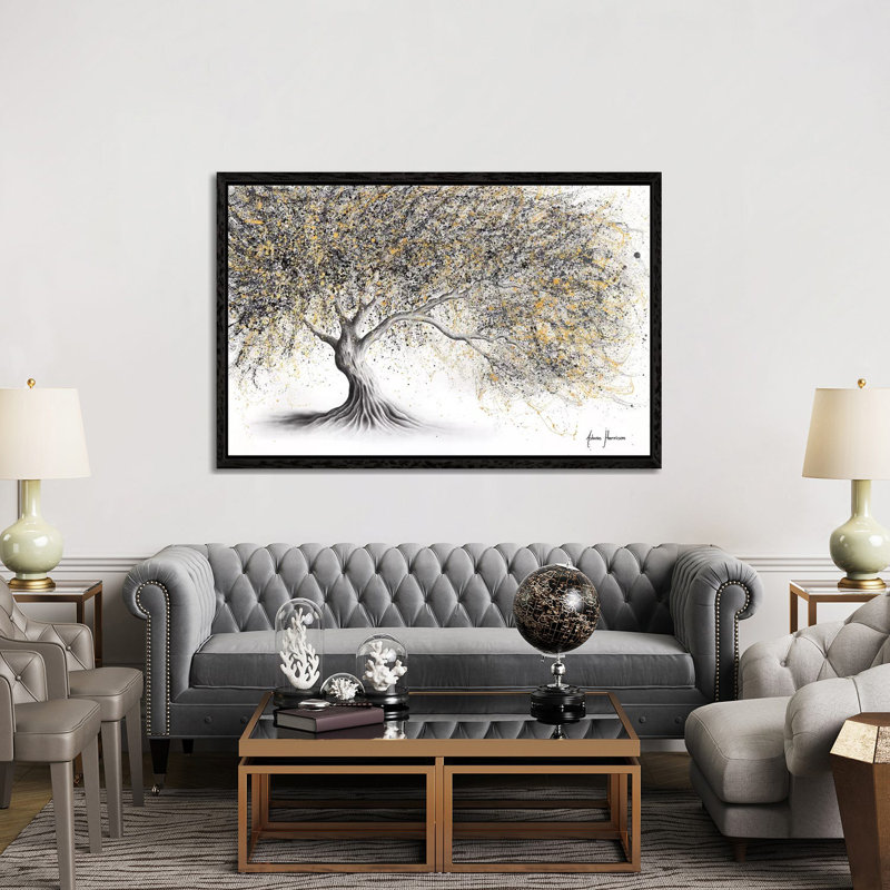 Golden Onyx Tree by Ashvin Harrison - Print on Canvas, Black Framed, 152.5 cm H x 101.5 cm W