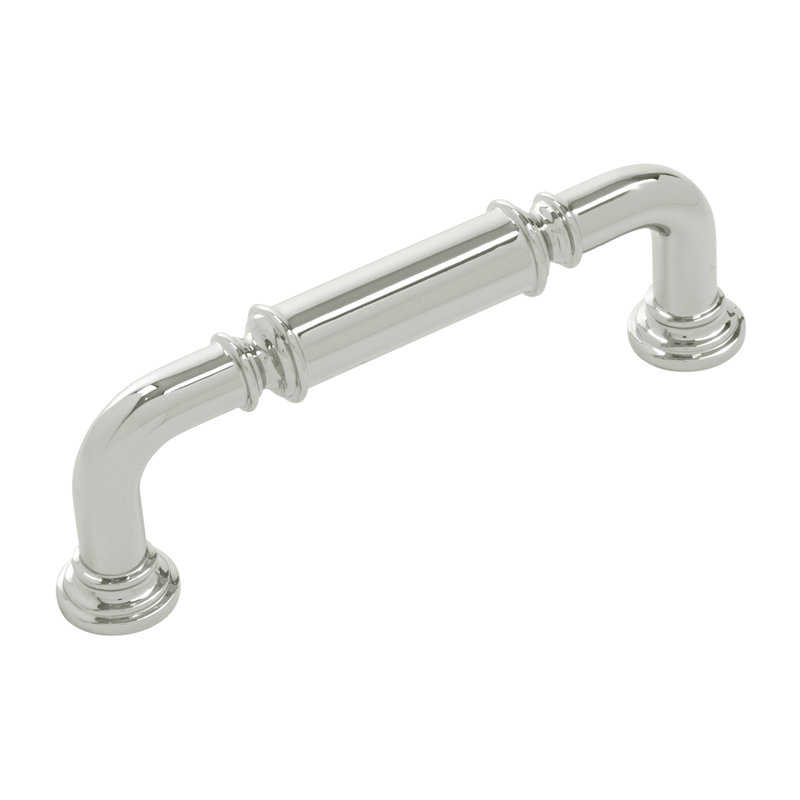 Berkshire Collection Handle Pull - Cabinet Pull - Farmhouse Hardware for Drawers & Cabinets, Polished Nickel, 3 3/4"