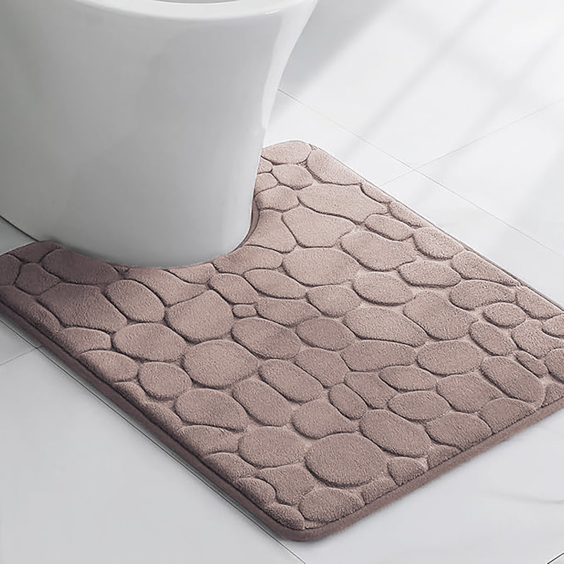 Pebbles 3D Contour Mat Microfiber Memory Foam 20' x 20", Taupe