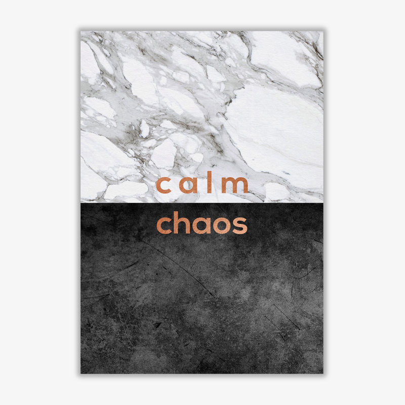 Calm Chaos Marble - Print, 84.1cm H x 59.4cm W x 4cm D, Wrapped Canvas