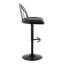 Tabouret de bar à hauteur ajustable Farmhouse avec pivot en métal noir, bois noir et similicuir noir avec repose-pieds arrondi en T - ensemble de 2-1569545809