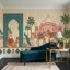 Papier peint mughal palais indien avec décoration de chameaux amovibles