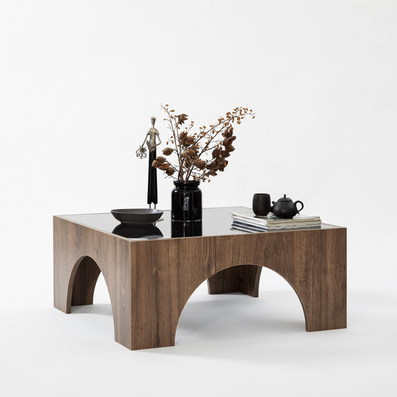 Table basse, Gris foncé, Noyer