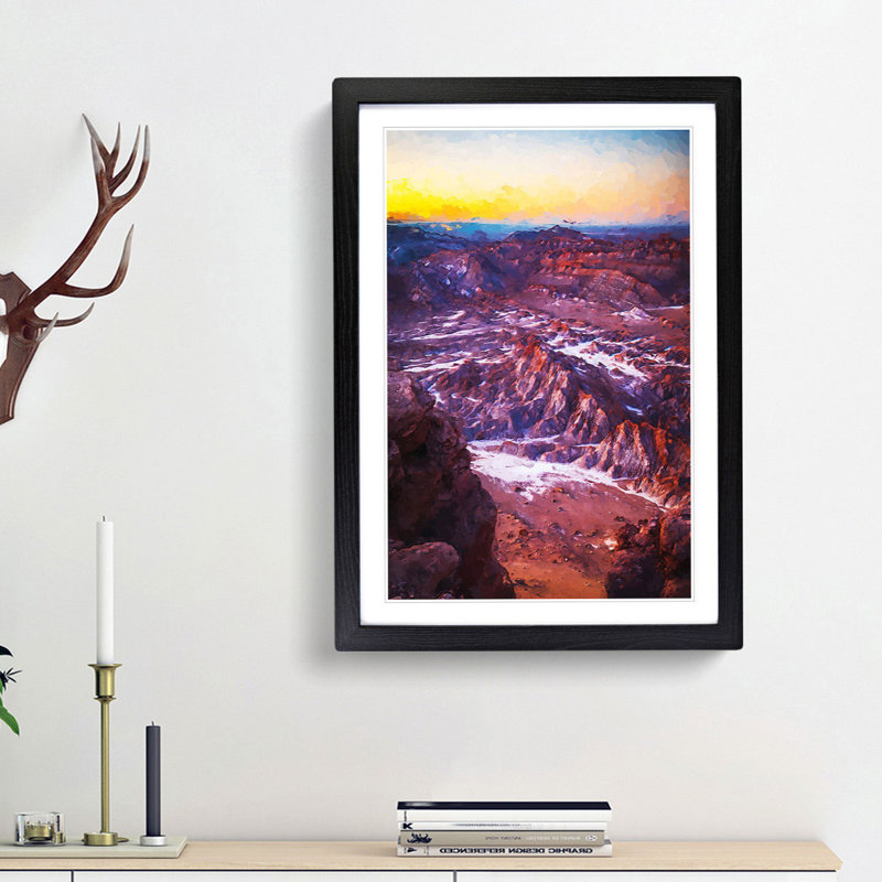 Sunset over the Atacama Desert in Abstract - Picture Frame Graphic Art Print, 65cm H x 48cm W x 2cm D, Black Framed