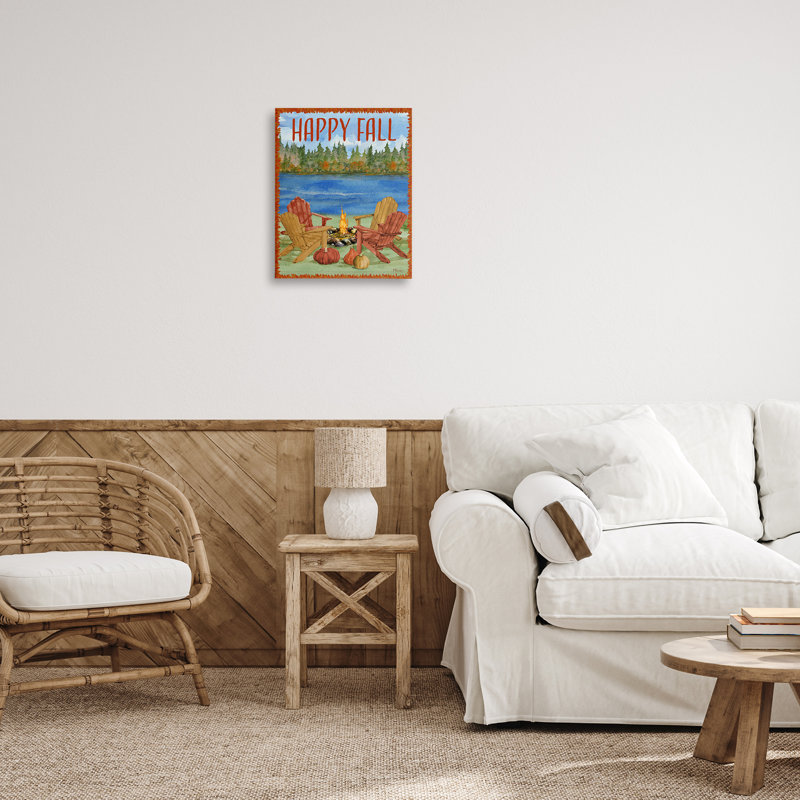 «Happy Fall Bonfire», art mural sur toile par Paul Brent, H 20 po x l 16 po