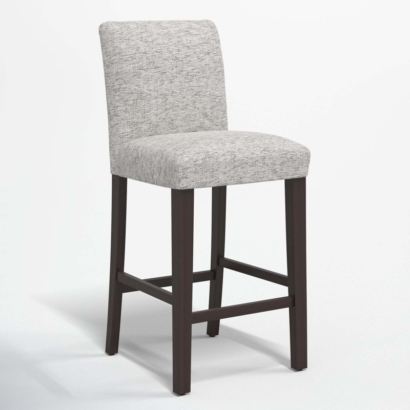 Hadrien Bar & Counter Stool, Counter Stool (26" Seat Height), Milsap Spray Sustain® Tweed, Black Wood
