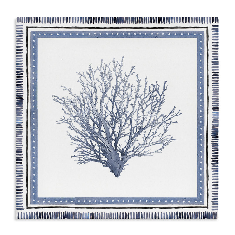 Branche nautique de toile corail, design par Lanie Loreth, H 24 po x l 24 po