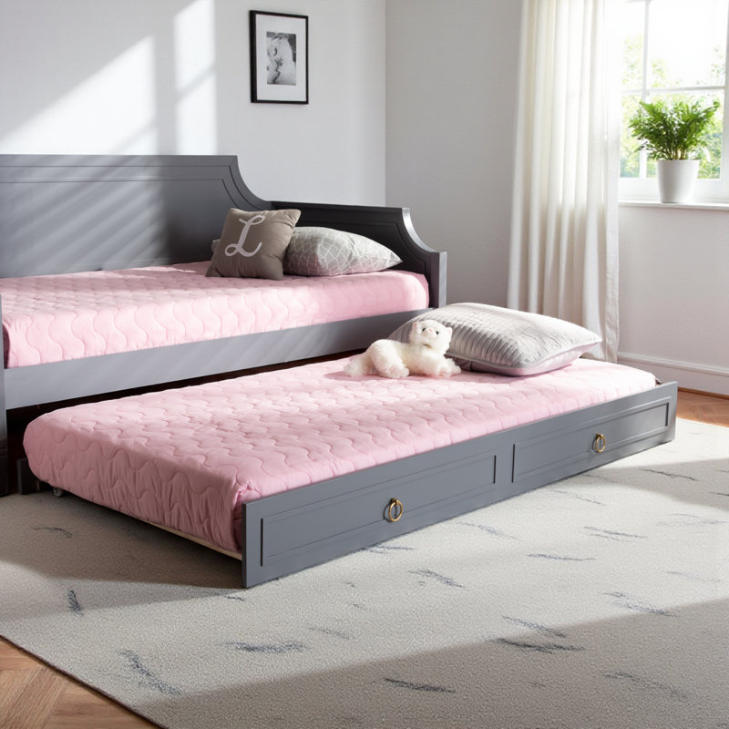 Lit gigogne simple en gris Kuhn Elegant, Gris