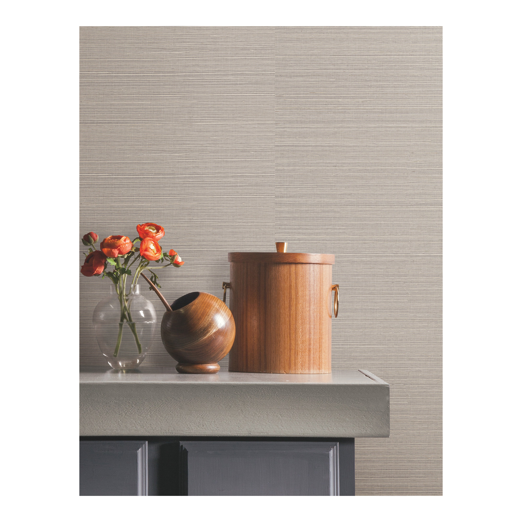 Natural Sisal Peel and Stick Grasscloth Wallpaper, Gray
