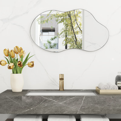 Ashane Asymmetrical Wall Mirror Metal Frame