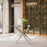Arlen Glass Pedestal Dining Table for 4 or 6 People
