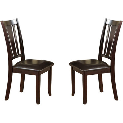Ensemble de 2 chaises d'appoint simples et contemporaines en similicuir pour salle à manger