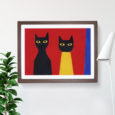Two Abstract Cats Vol.5 - Framed Print