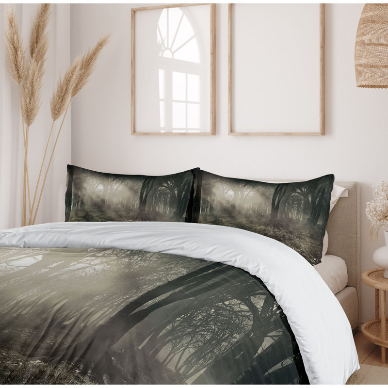 Rustic Polyester Floral Duvet Cover, King Duvet Cover + 2 Shams