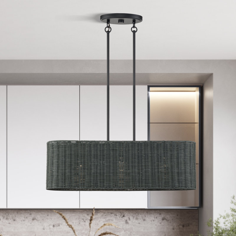 Lustre linéaire moyen à 3 lumières Weavington, 3 lumières, H 19 po x l 30 po x P 7 po