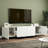 White Tv Media Console For 65+ Inch Tv, Modern Living Room Entertainment Center With 2 Slideway Drawers And Storage, Quality Wood, Quick Assembly Stand, Wood Board, Metal Leg Design