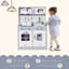 HOMCOM Kids Wooden Toy Kitchen Playset w/Sound & Light Effect for 3-6