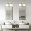 Éclairage pour salle de bain 2 lumières en verre transparent doré-25978355-25978351