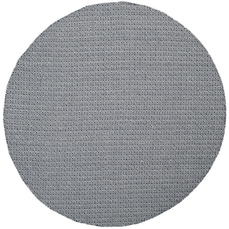 Absaln Hand Woven Cotton Geometric Rug, Round 6'