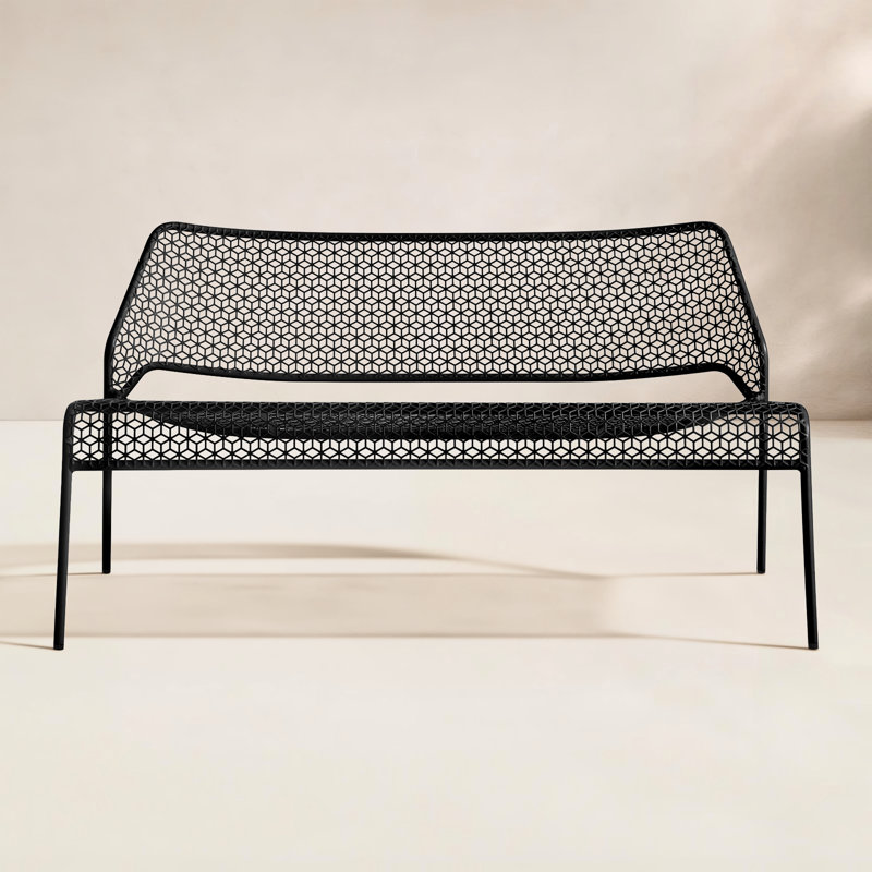 Hot Mesh Outdoor Bench, Black