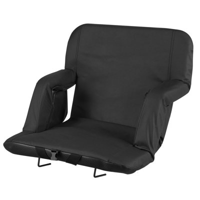 Stadium Seat, 6 Adjustable Angle Bleacher Chair, 2.9'' Cushion Stadium Seat with Back Support and Armrest, Wide Bleacher Chair with Hook Pocket Cupholder for Picnics, Beach Sports, and Gaming