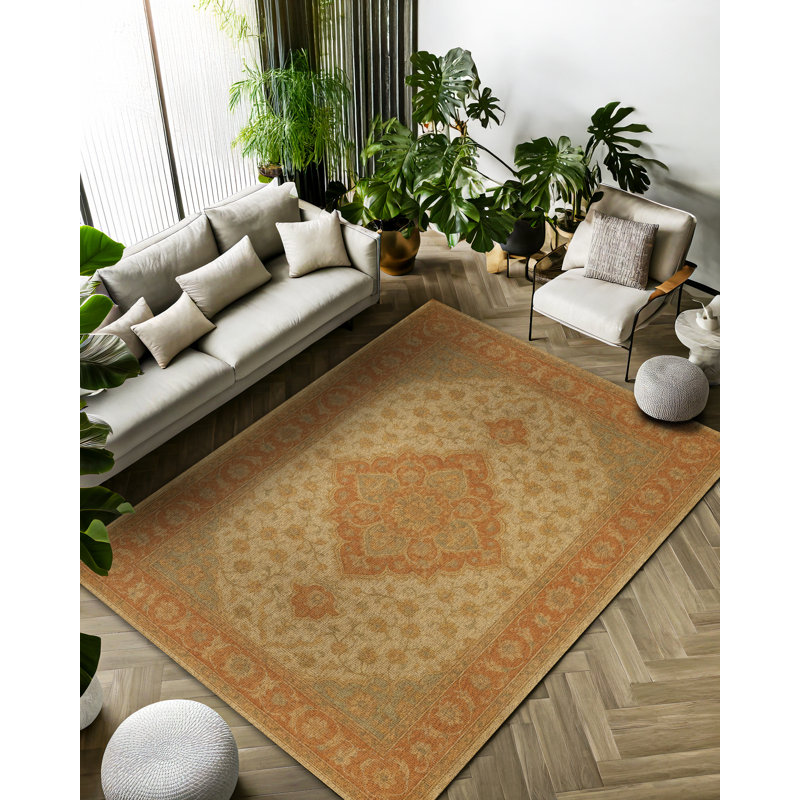 Tapis oriental en coton et polyester à imprimé numérique Trapp Collection, Rectangle 3 pi 4 po x 5 pi