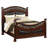 Meo  Bed, Padded Carved Dark Brown Faux Leather Upholstered-106065191