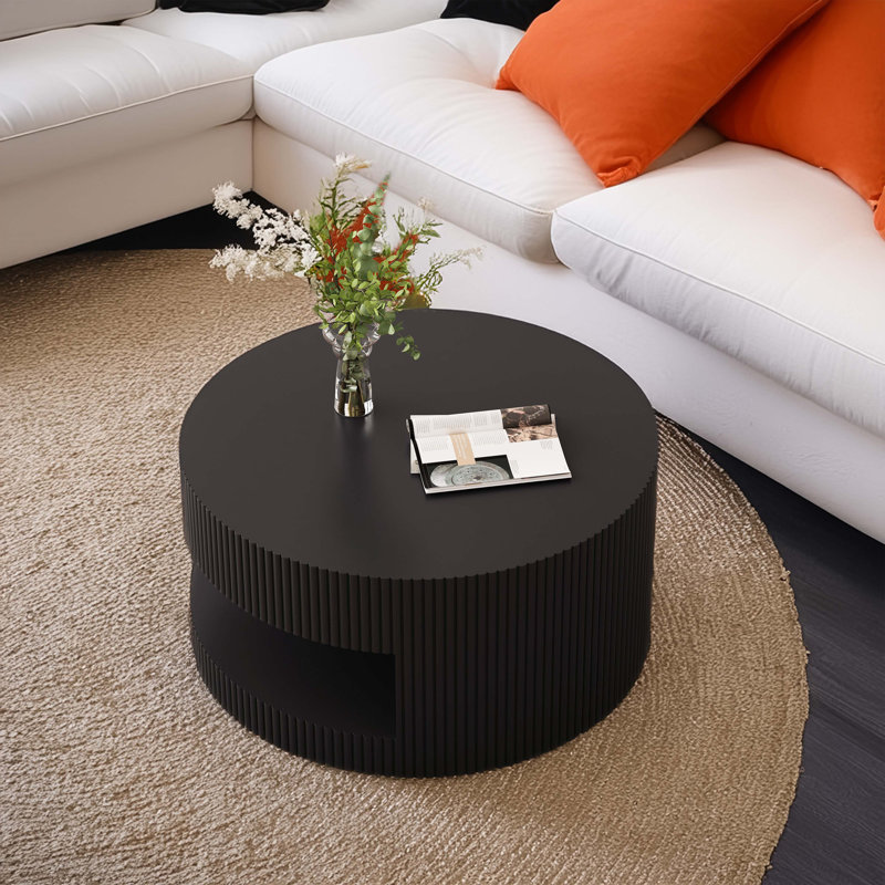 31.5'' Round Coffee Table, Black