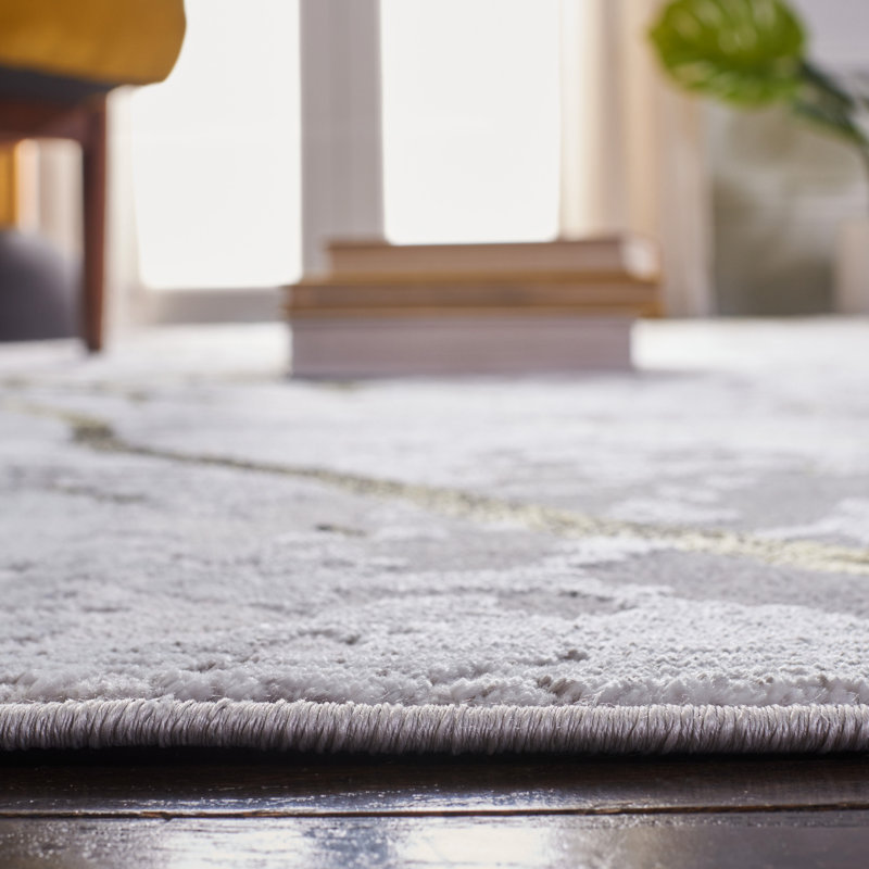 Canipe Gray/Gold Area Rug, Round 6'7"