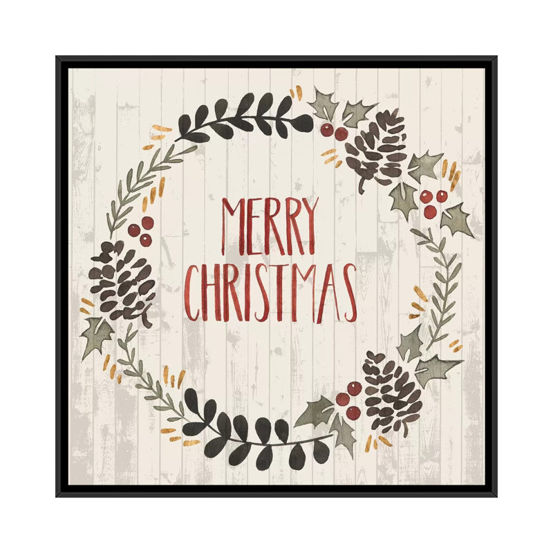" Rustic Christmas II " by Grace Popp, 18" H x 18" W x 1.5" D, No Mat, Black Framed Canvas