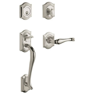 Bethpage Handleset with Single Cylinder Deadbolt and Door and Rosette