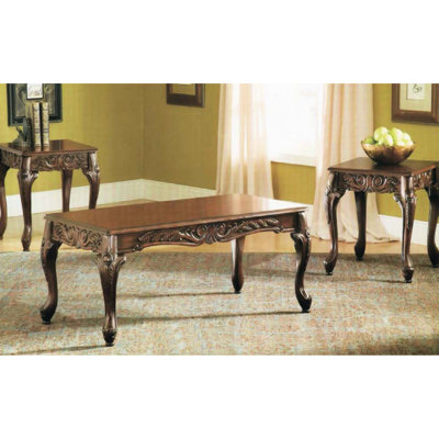 Ensemble de 3 tables basses et tables de bout cerisier foncé