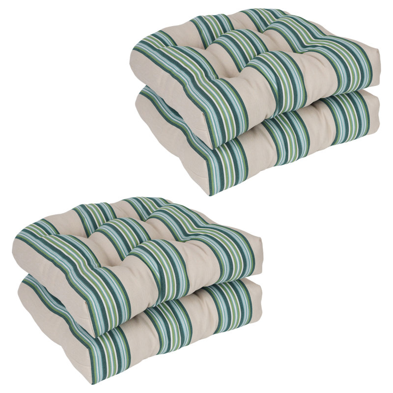 19-Inch Rounded Back Woven Olefin Outdoor Chair Cushions  (Set Of 4), Brown