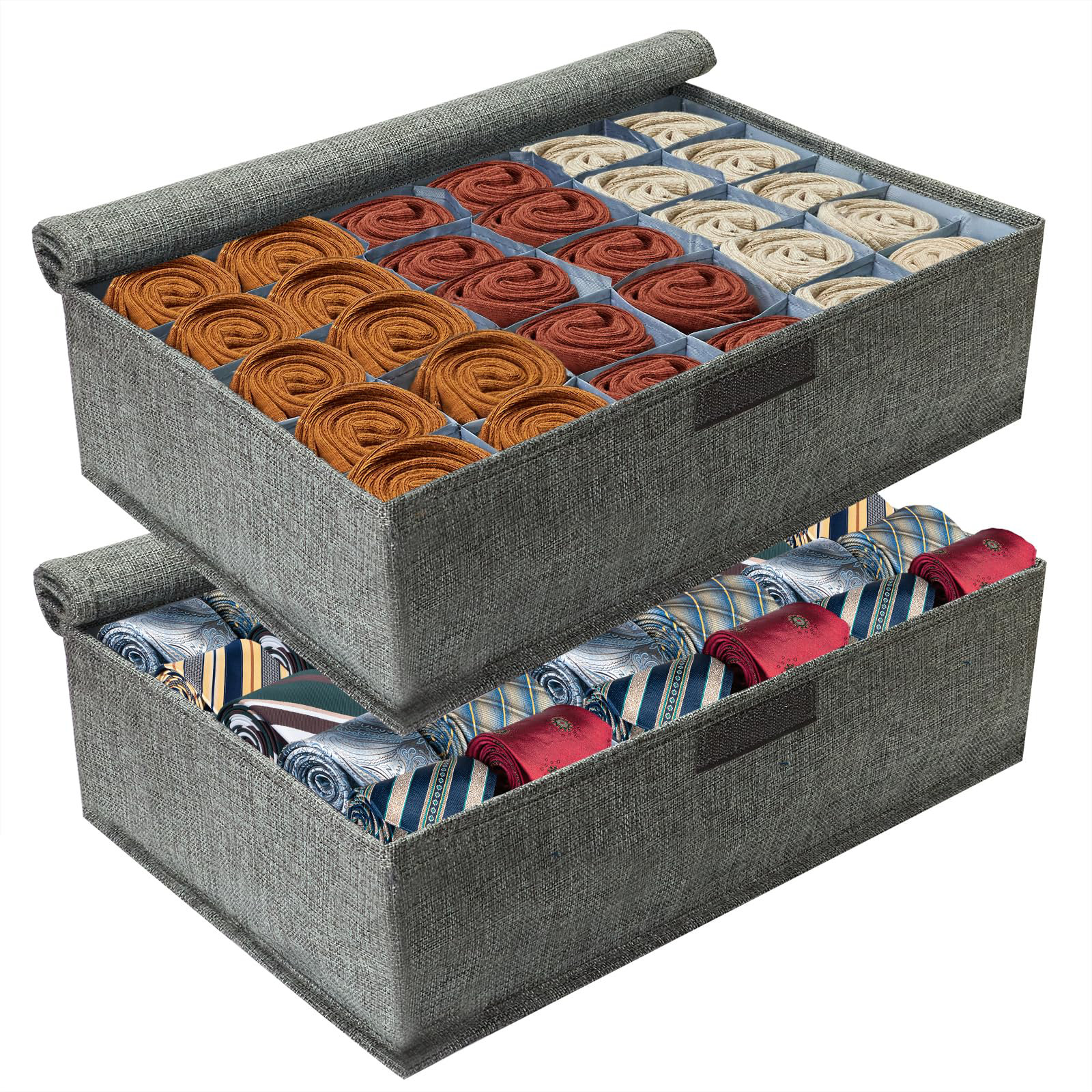 Hokku Designs Sock Drawer Organizer Divider 2 Pack Socks Organizer With ...