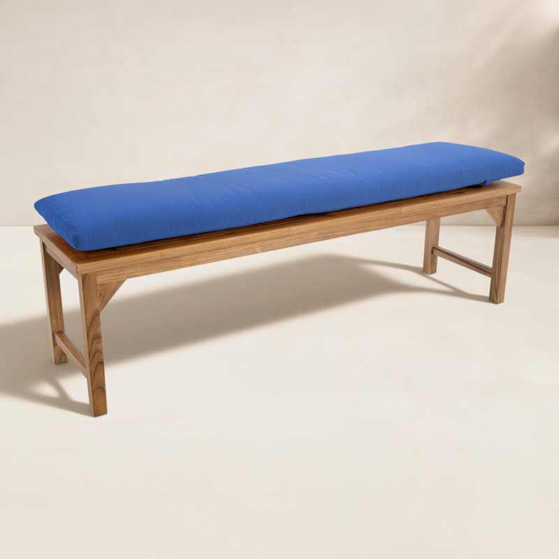 Moorpark Teak Patio Bench, 18" H x 72" W x 15.25" D, Sapphire