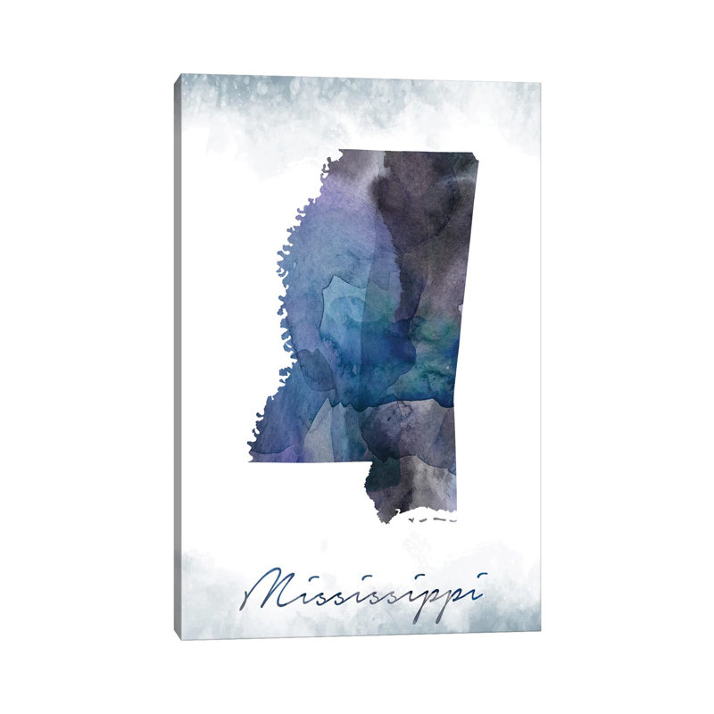 Mississippi State Bluish - Wrapped Canvas Print, 101.6cm H x 66.04cm W