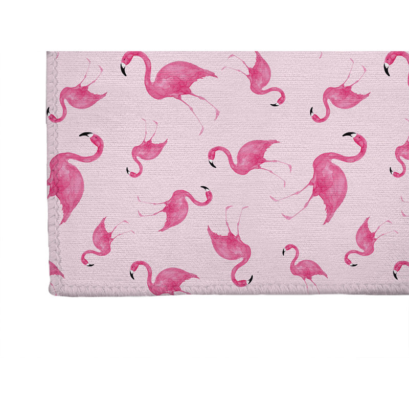 Tapis de bureau Summer Flamingo, L 60 po x P 84 po, Rose