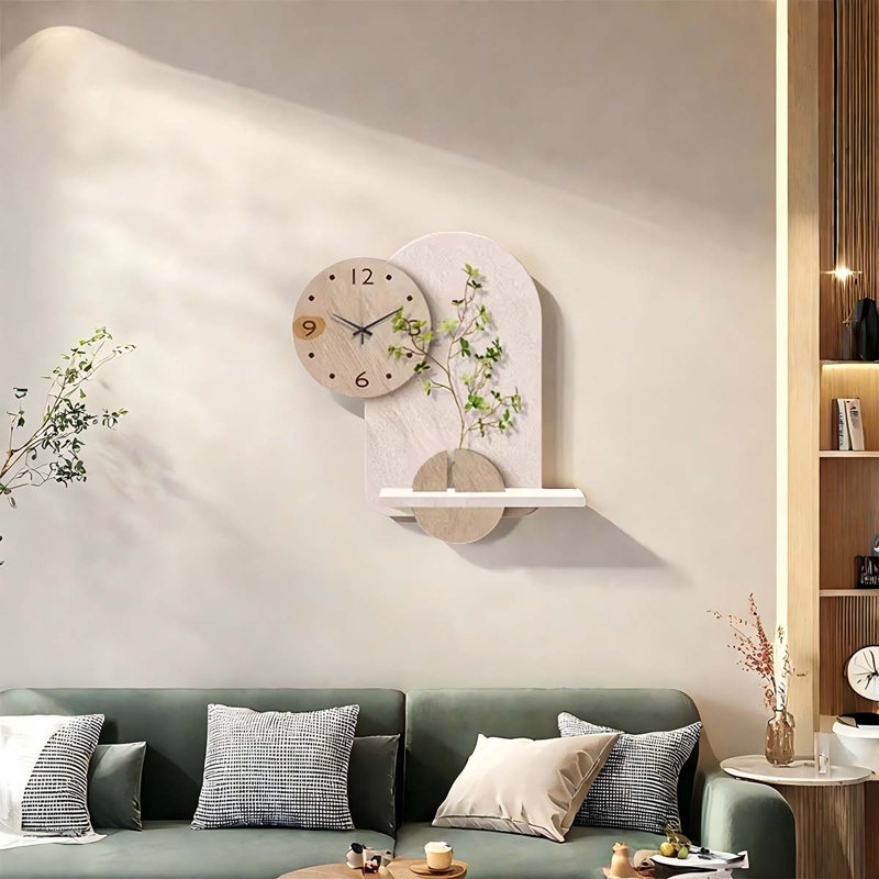Horloge murale crème, H 27,56 po x l 27,56 po x P 0,79 po