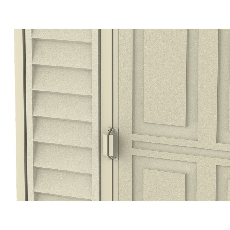 Duramax 4x10 Beige Vinyl Resin Outdoor Storage Shed with Foundation Kit