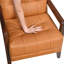 Chaise d'appoint moderne en cuir orange et en contreplaqué de style moderne avec rembourrage en mousse haute-1081659982