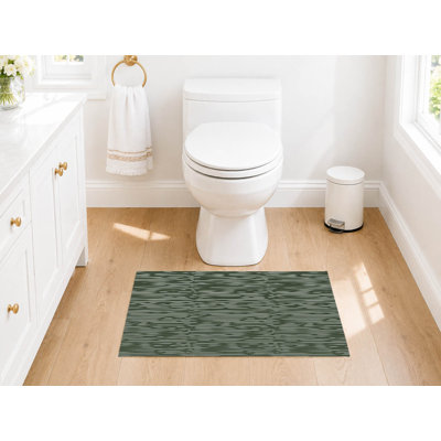 Tapis de toilette rectangulaire à lattes absorbant et antidérapant