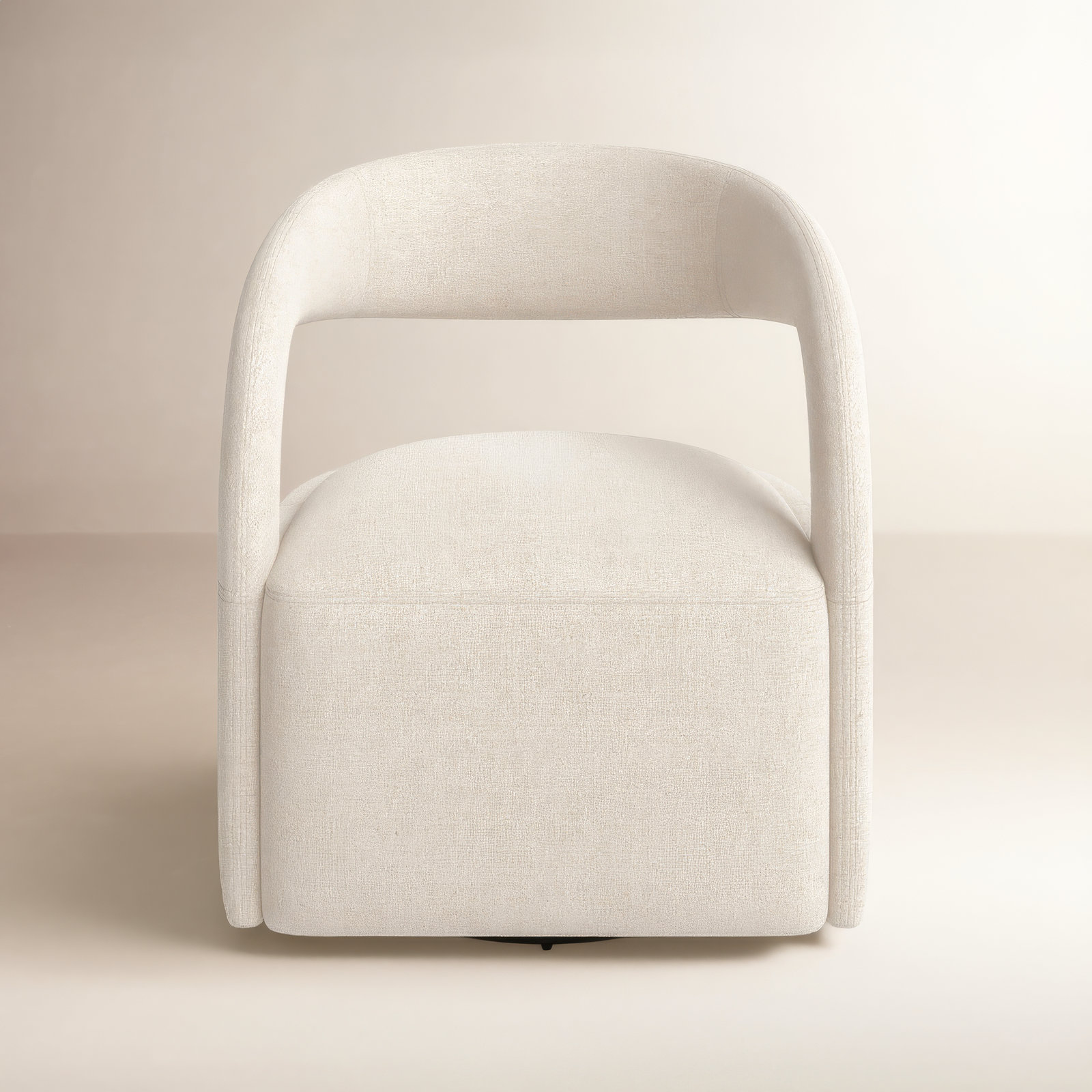 Finton Genuine Leather Swivel Armchair, Omari Natural