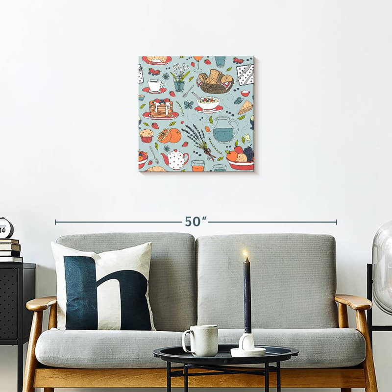 Senne Breakfast Food Pattern, 20" H x 20" W